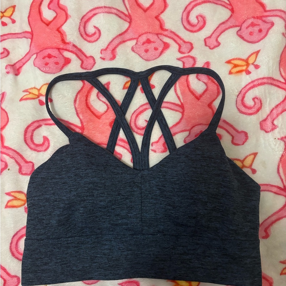 Women's Strappy Blue Sports Bra